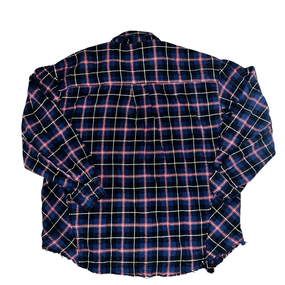 FREE PEOPLE Happy Hour Plaid Flannel Top / Navy Combo - Picture 5 of 11